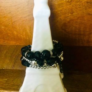 Black and Silver Memory wire (Classy Bracelet)